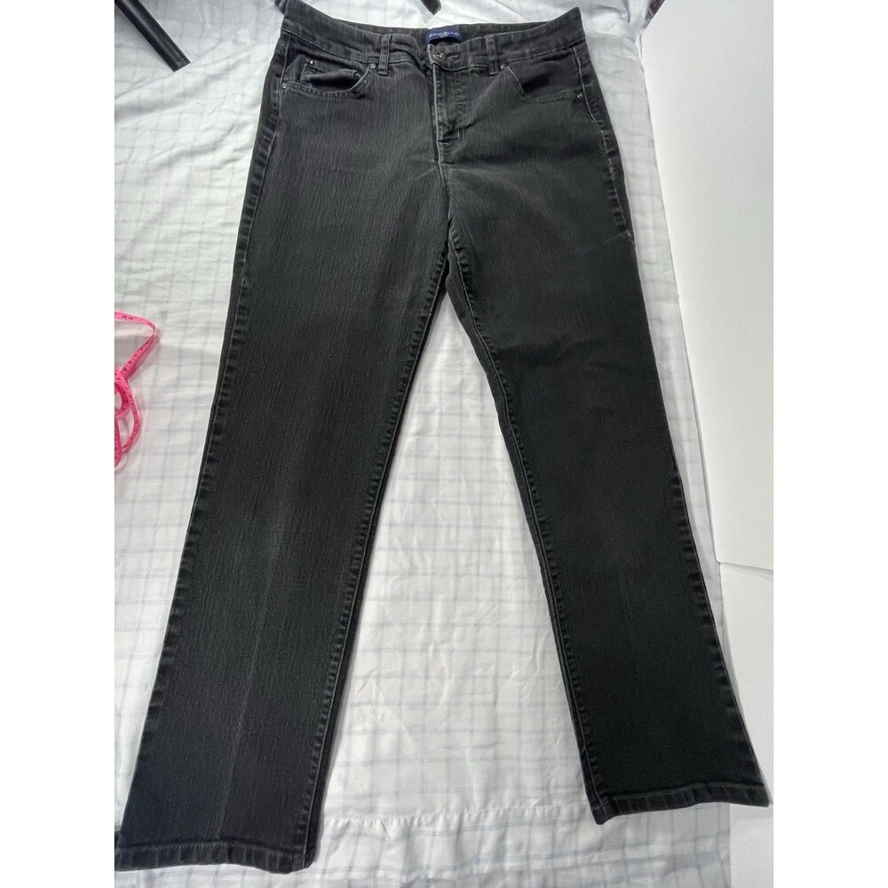 Bandolino Blu Mandie Straight Leg Jeans – Women’s Size 12 – Black Denim